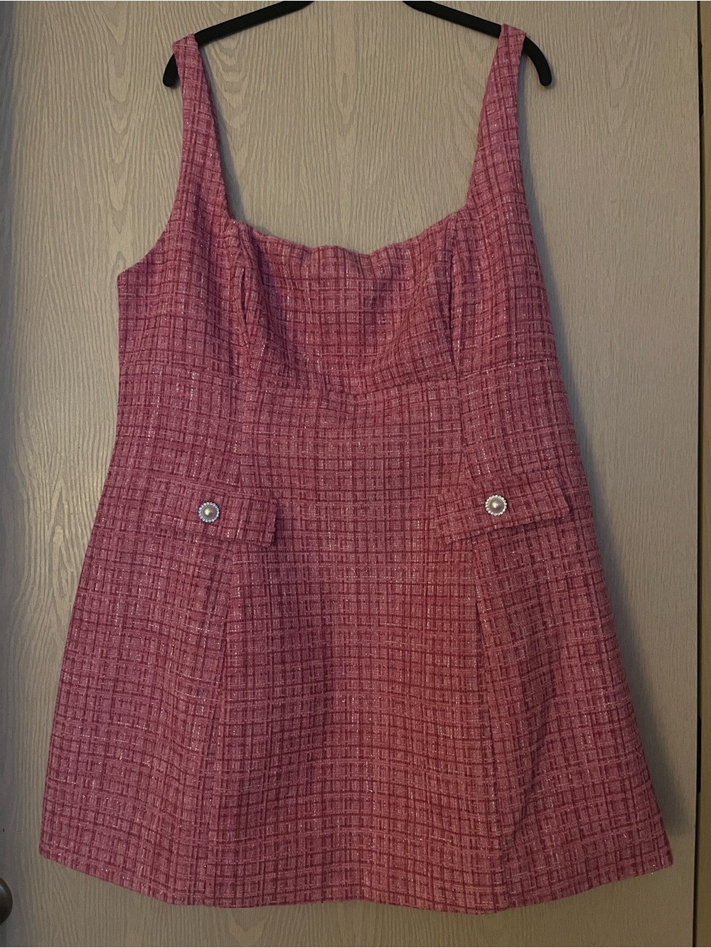 Fashion Nova Pink Tweed Micro Mini Dress
